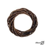Vessző koszorú 25 cm - Barna