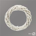 Vessző koszorú 30 cm - Fehér