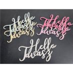   "Hello Tavasz" írott felirat koszorúra 12x19 cm - Fehér