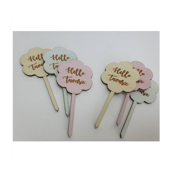 Fa hello tavasz tábla vegyes színek 6db/cs