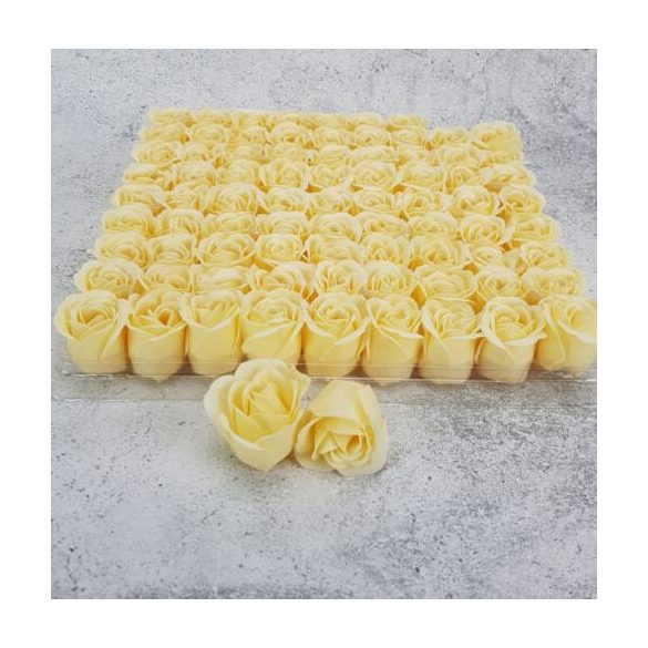 Illatos szappanrózsafej 4cm - Krém (81db/dob)