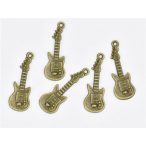Fém medál elektromos gitár 1x3,1 cm - 5db/csomag