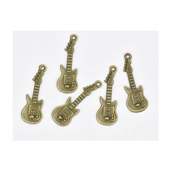 Fém medál elektromos gitár 1x3,1 cm - 5db/csomag