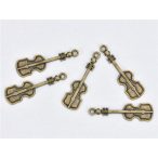 Fém medál hegedű 0,8x2,9 cm - 5db/csomag