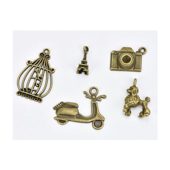 Fém medál Paris csomag - 5db/csomag