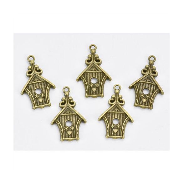 Fém medál madáretető 1,8x2,9 cm - 5db/csomag