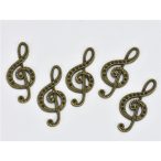 Fém violinkulcs 1,5x3,2 cm - 5db/csomag