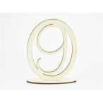 Natúr fa - Asztalszám ovális keretben 12x15,5cm - 9-es