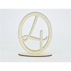 Natúr fa - Asztalszám ovális keretben 12x15,5cm - 4-es