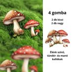   Nyomtatott dekorkarton 6,2cm - Vegyes gomba szett (4db/csomag)
