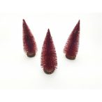 Fenyőfa mini 27 cm csillámos - Piros S/3