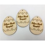   Natúr fa - "Kellemes Húsvéti Ünnepeket! " felirat 6x8cm (3db/csom.)