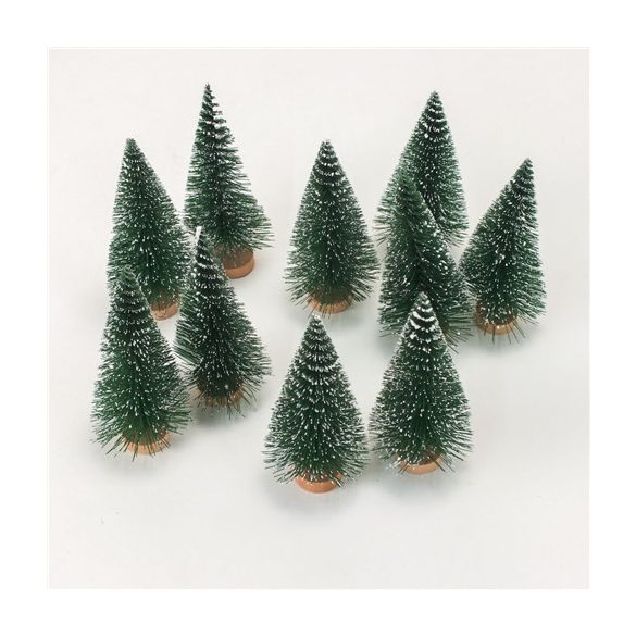 Fenyőfa mini 10cm fa talpon havas - Zöld /DB