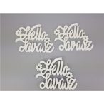   Fa felirat "Hello Tavasz" 14,5x20 cm - Fehér 3db/csom