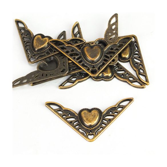 Sarokelem szíves 3,5x3,5 cm - 8db/csomag