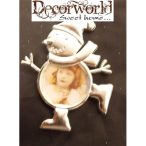 Képtartó hóemberes ezüst,arany