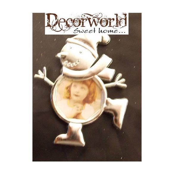 Képtartó hóemberes ezüst,arany