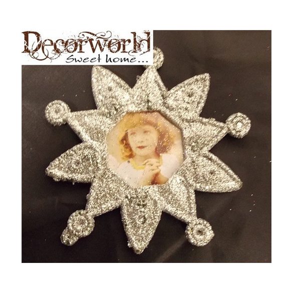 Képtartó hókristály fehér,ezüst