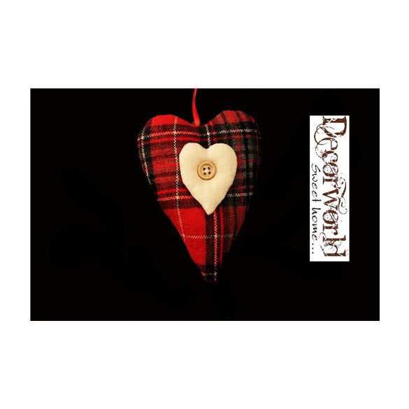 Szív  textil 11,5cm