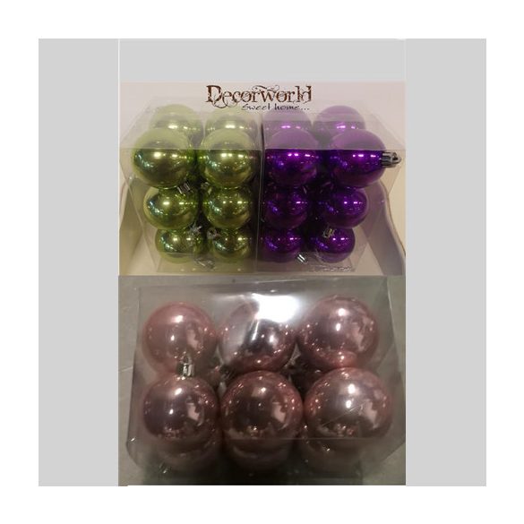 Gömb műanyag dobozban 6cm S/12db