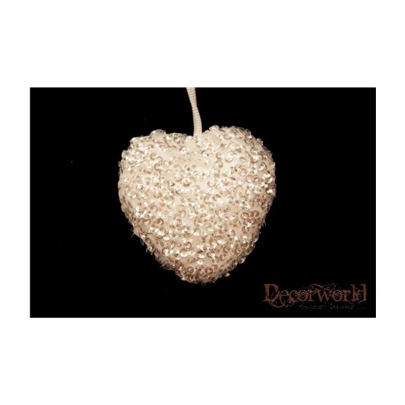 Szív 8 cm flitteres akasztható