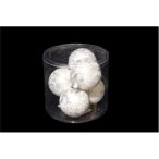 Fehér üveggömb 8cm 6db