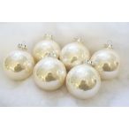 Gömb üveg 6 cm krém színű S/5