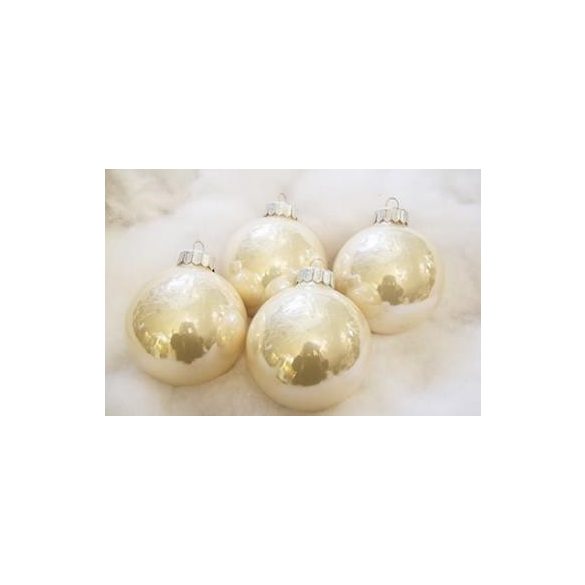 Krém üveggömb 10cm S/4