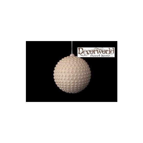 Gyöngyös gömb 6cm - Fehér
