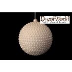 Gyöngyös gömb 10cm - Fehér
