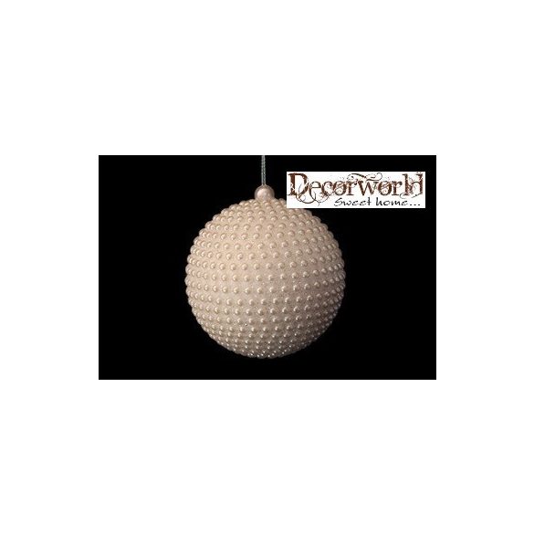 Gyöngyös gömb 10cm - Fehér