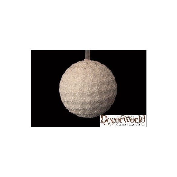 Csipkés gömb 10 cm - Fehér