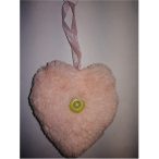 Szőrme szív 11 cm - Rózsaszín