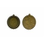 Medál ovál szélén apró körök 30x40mm lencséhez