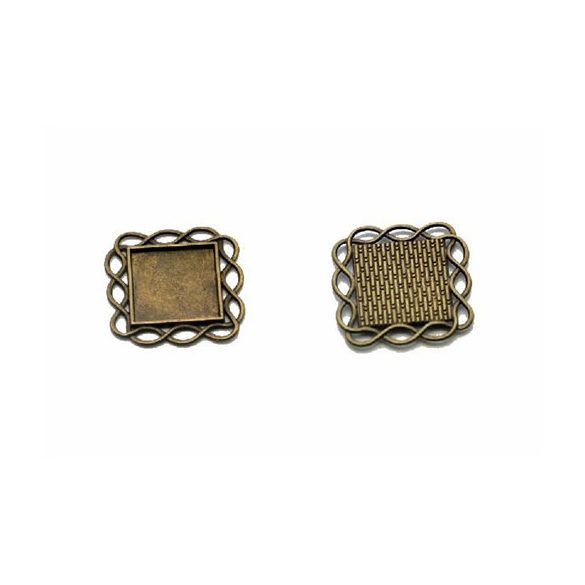 Medál kocka fonott szélű 20x20mm lencséhez