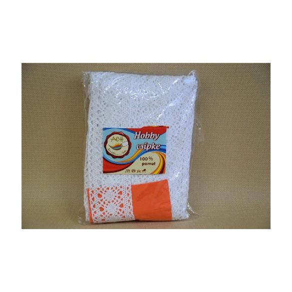 Csipke 100% pamut 5 cm széles FEHÉR 20y