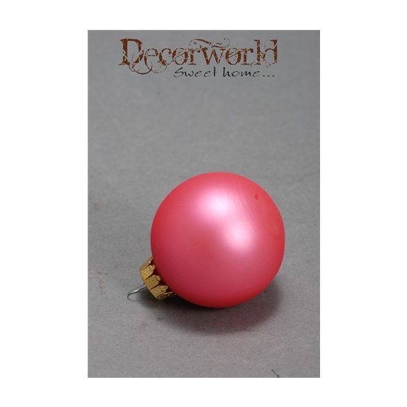 Gömb üveg 7cm pink matt