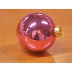 Gömb üveg 7 cm pink fényes S/6