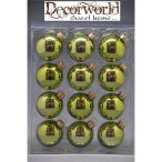 Üveg gömb pisztácia zöld  s/12 5cm