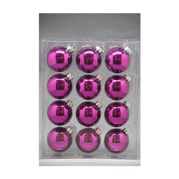 Gömb üveg püspöklila fényes 5cm S/12