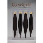 Díszcsepp üveg 15cm - Fekete matt&fényes s/4