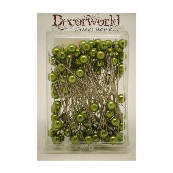 Dísztű gyöngyös 8mm - Moha zöld S/100