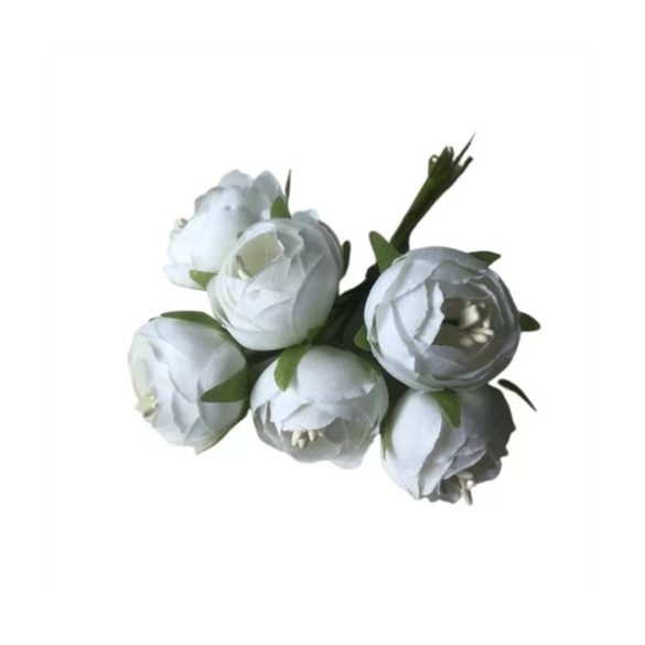 Pick selyemvirág csokor 12cm - Fehér