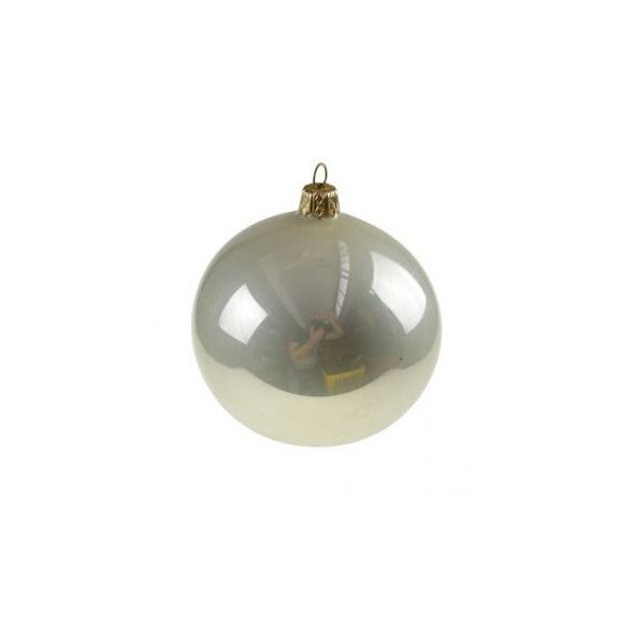 Üveggömb 10cm pearl krém