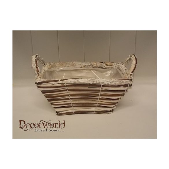 Kosár vizifű /bambusz szögletes füle L21cm natúr