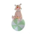 Bohóc labdás poly 8,5x9x16,5cm - Rózsaszín