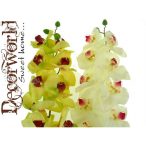 Selyemvirág cymbidium 9 fejes két színben