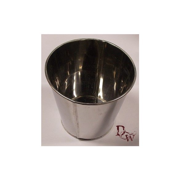 Kaspó cink kerek 13x12cm - Fényes ezüst