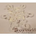 Horgolt dísz akasztós 8cm fehér virág