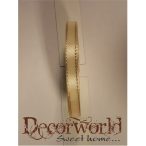 Szatén szalag 10mm/25yard - Krém, arany szegélyes